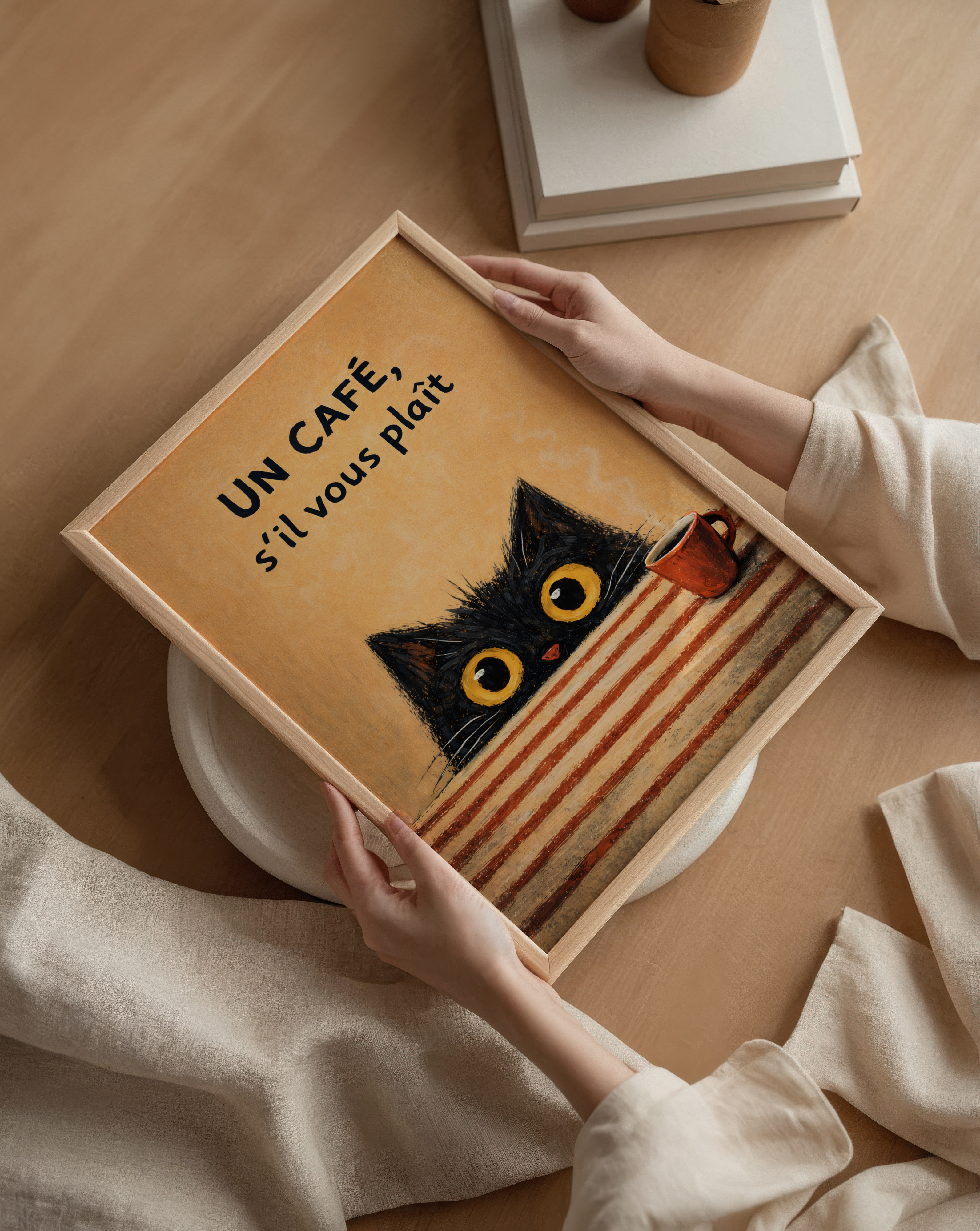 Un Café, S’il Vous Plaît Poster – poster väggdekoration