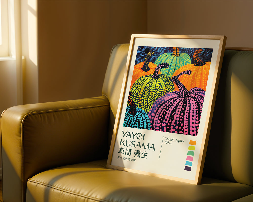 Yayoi Kusama Colorful Pumpkin Cluster Poster