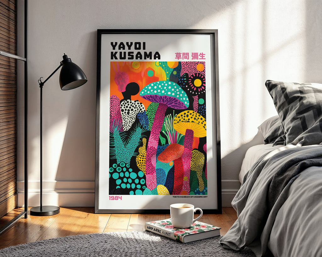 Yayoi Kusama Mushroom Garden Poster
