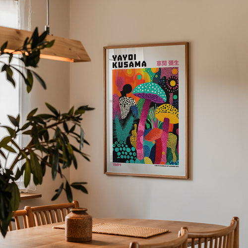 Yayoi Kusama Mushroom Garden Poster