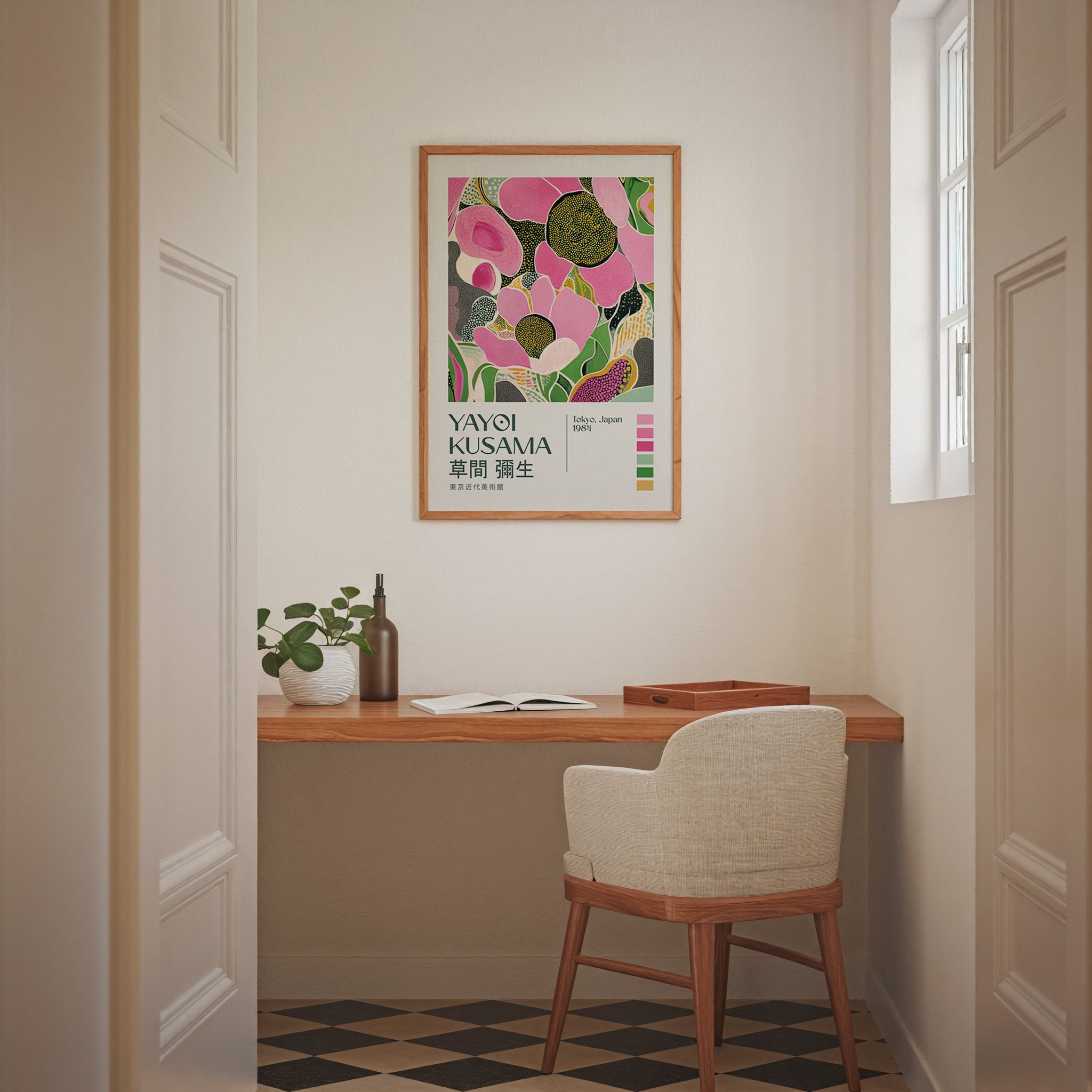 Yayoi Kusama Pink Bloom Poster