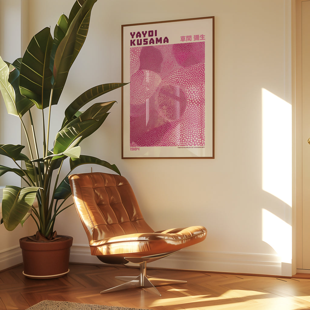 Yayoi Kusama Pink Infinity Dots Poster