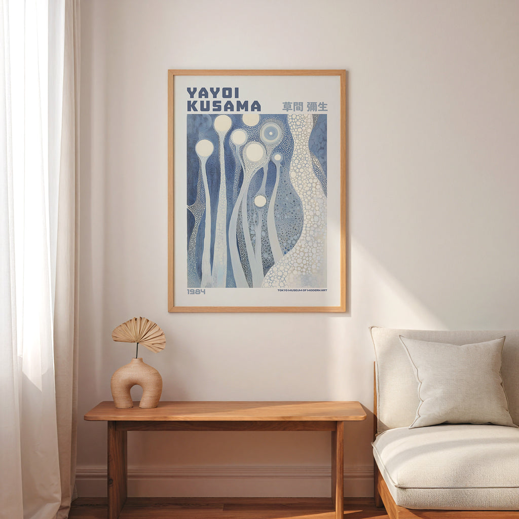 Yayoi Kusama Silent Blue Orbs Poster