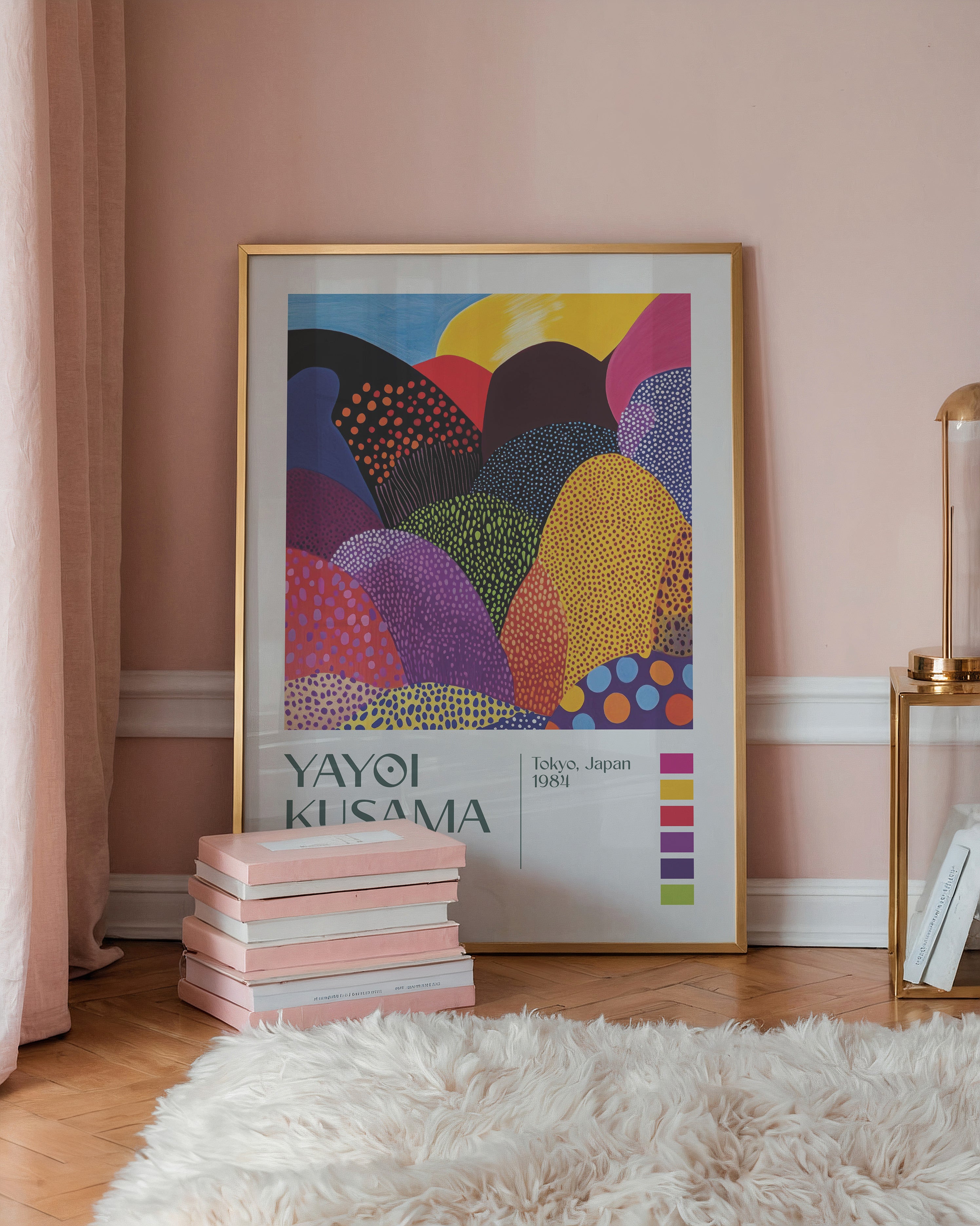 Yayoi Kusama Vibrant Patterned Hills Poster