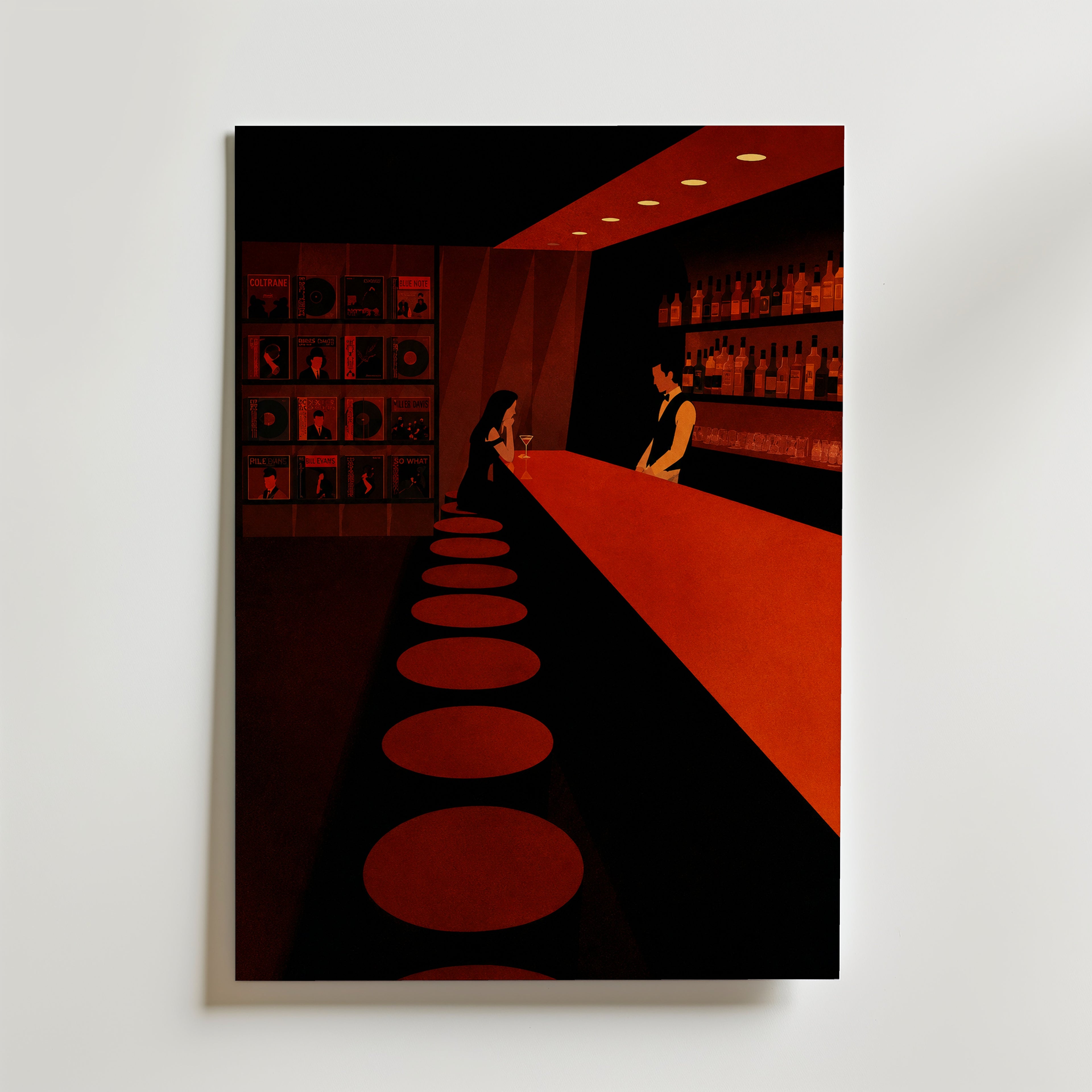 Alone at the Bar Poster – canvas utan passepartout
