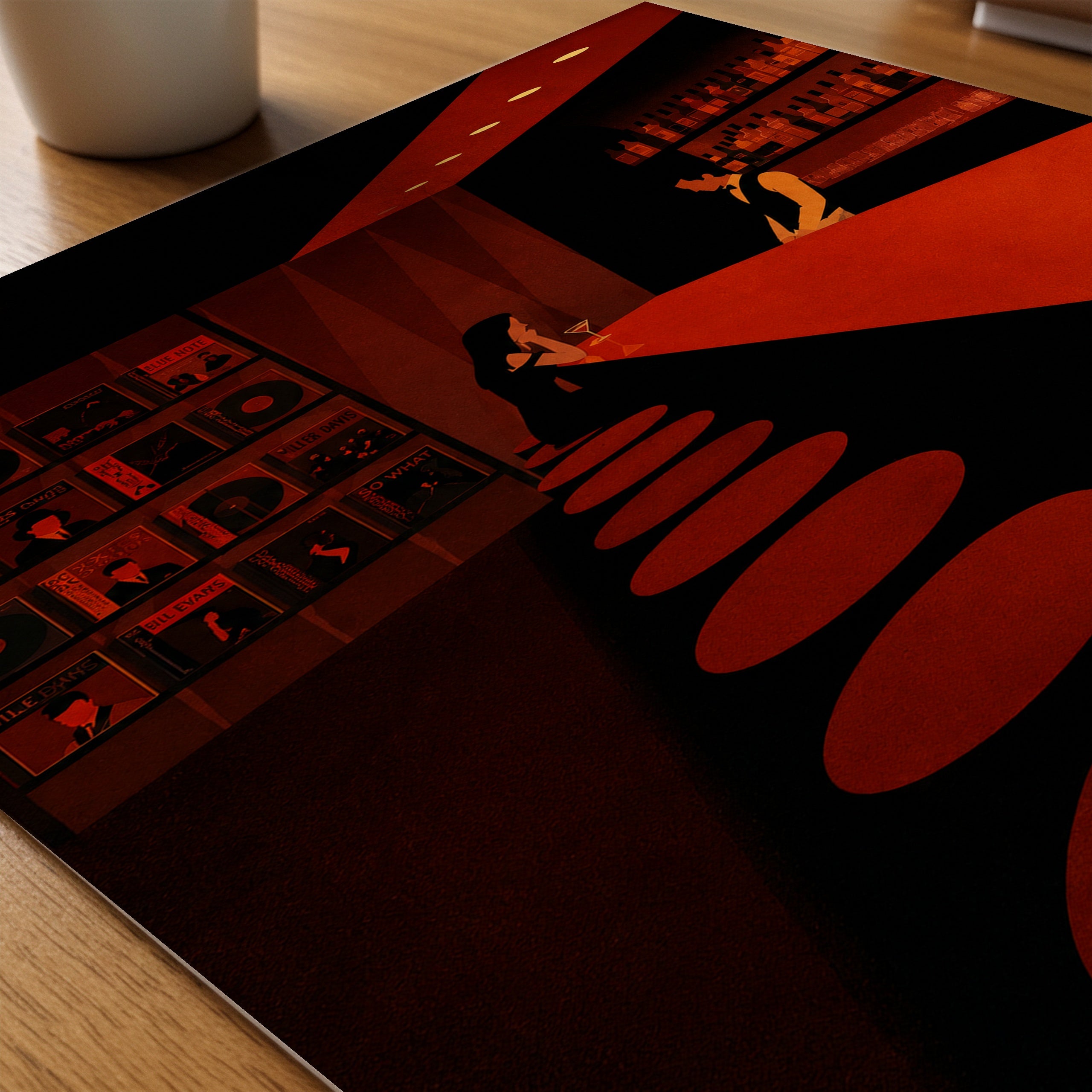 Alone at the Bar Poster – närbild på papper