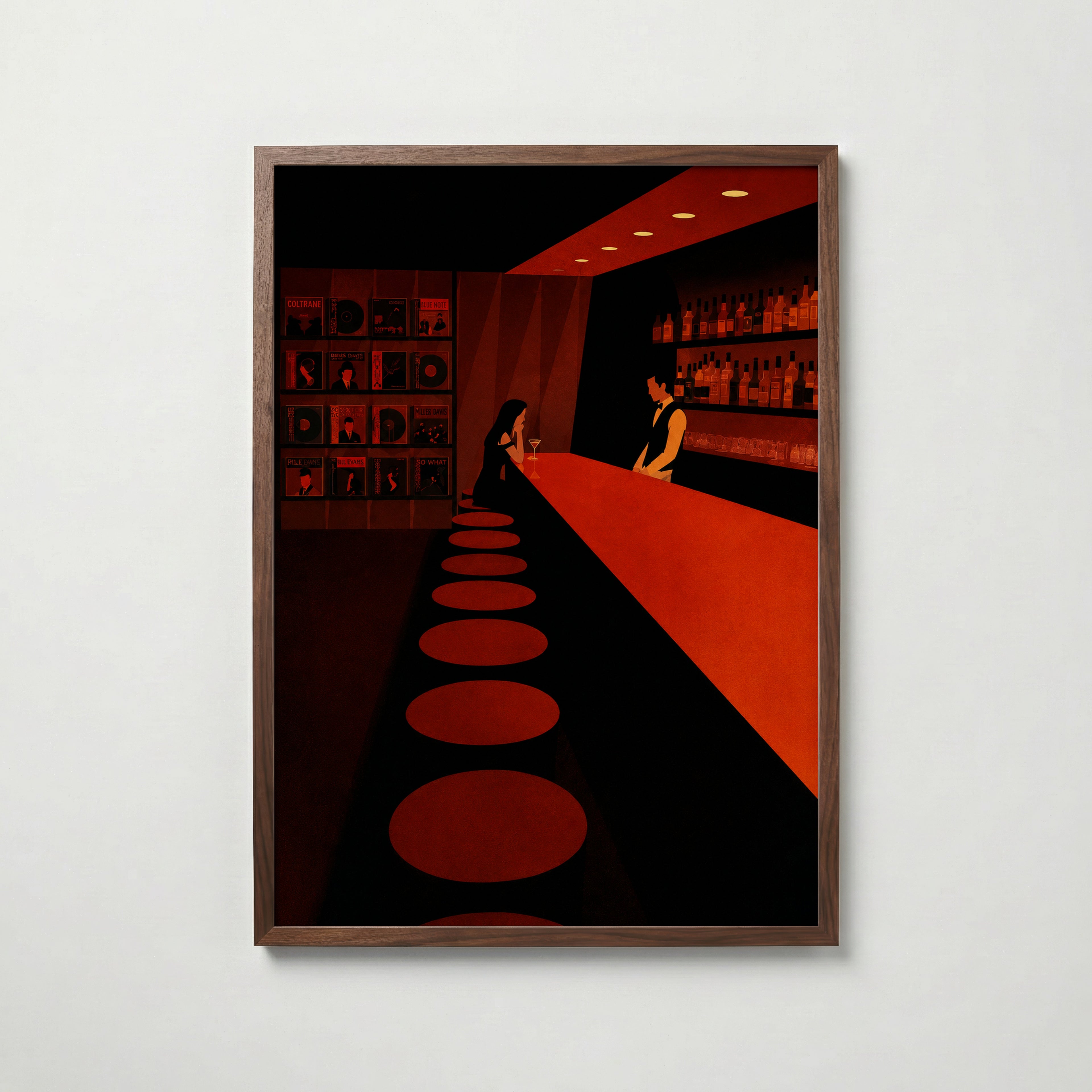 Alone at the Bar Poster – valnötsram