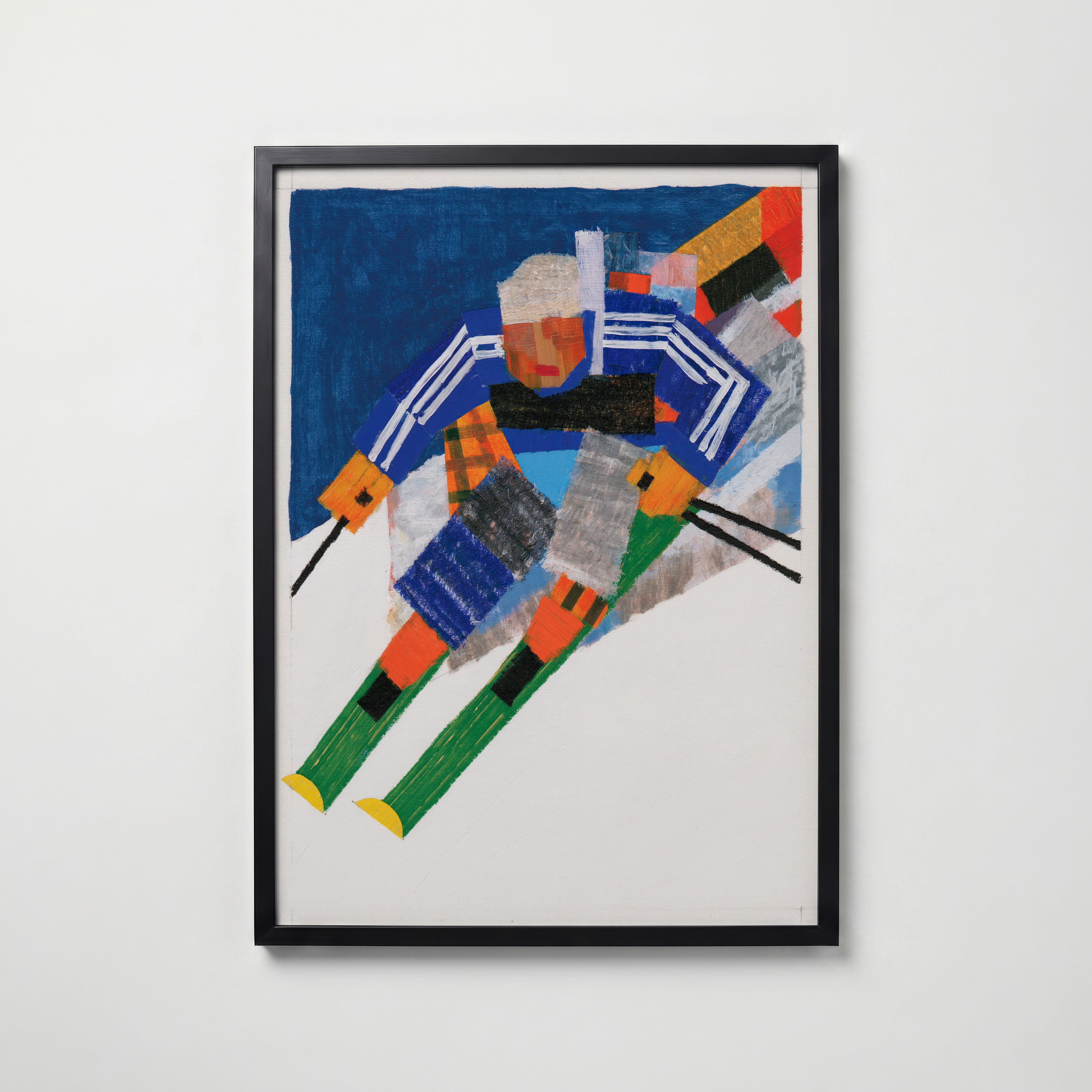 Alpine Descent Poster – svart ram