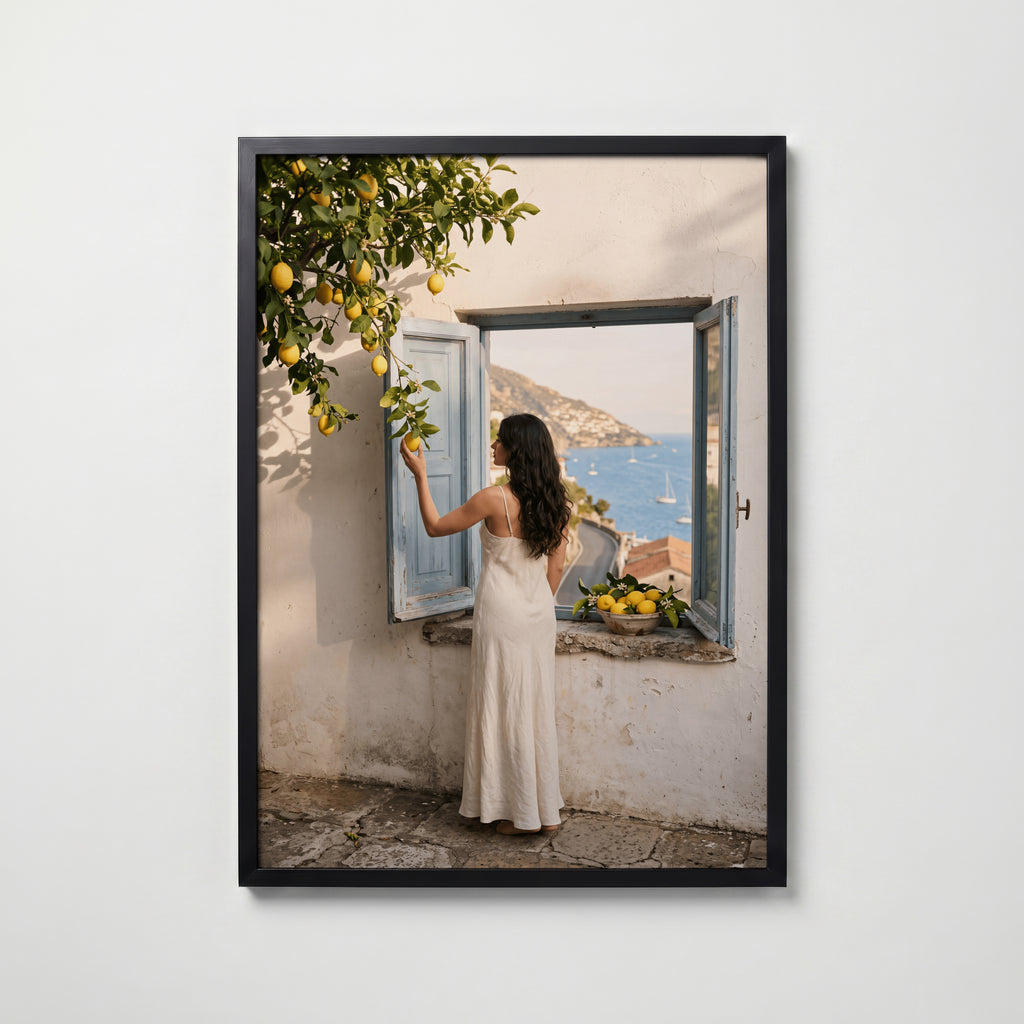 Amalfi Citrus Poster – svart ram