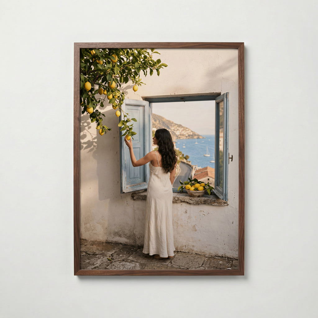 Amalfi Citrus Poster – valnötsram