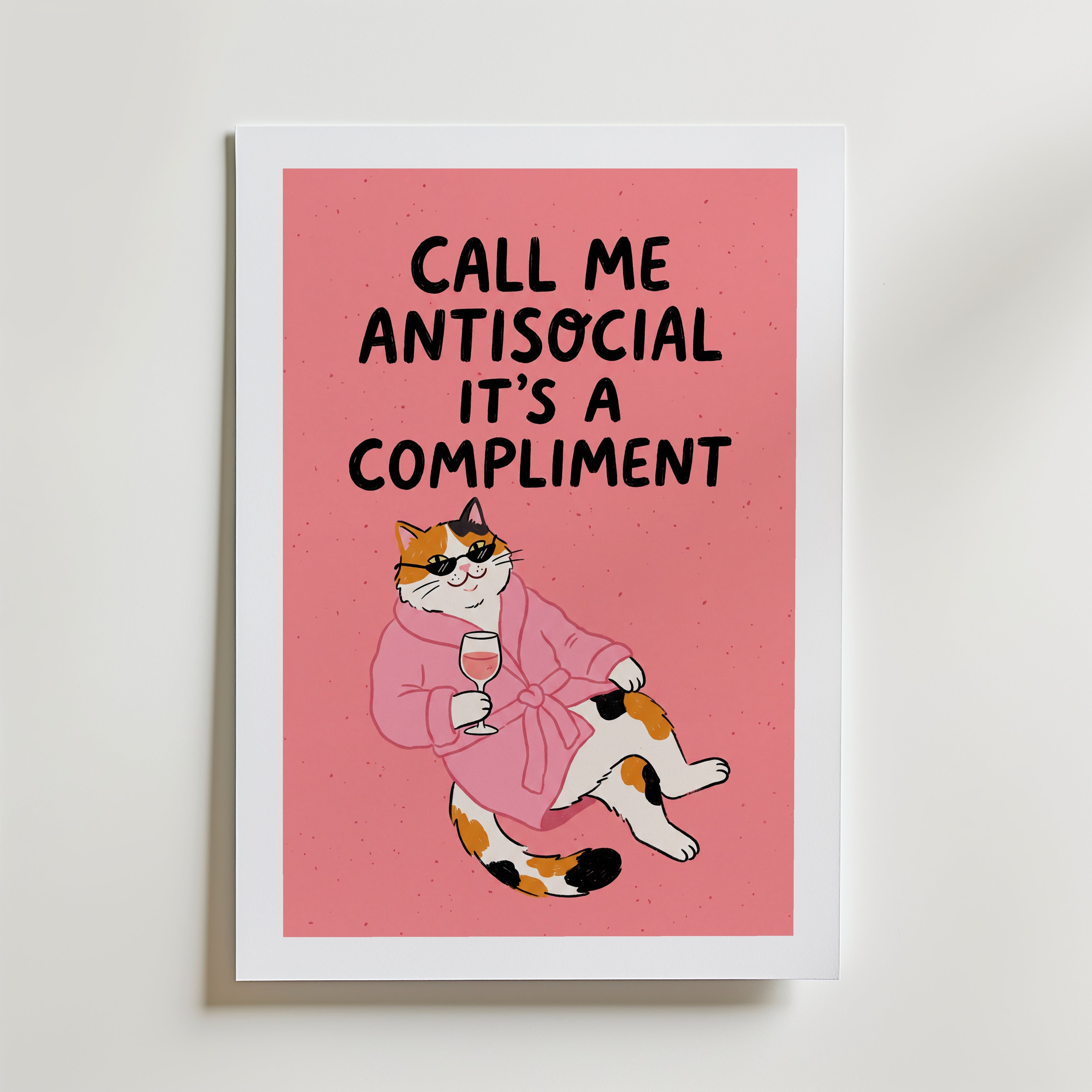 Call Me Antisocial Poster – med passepartout