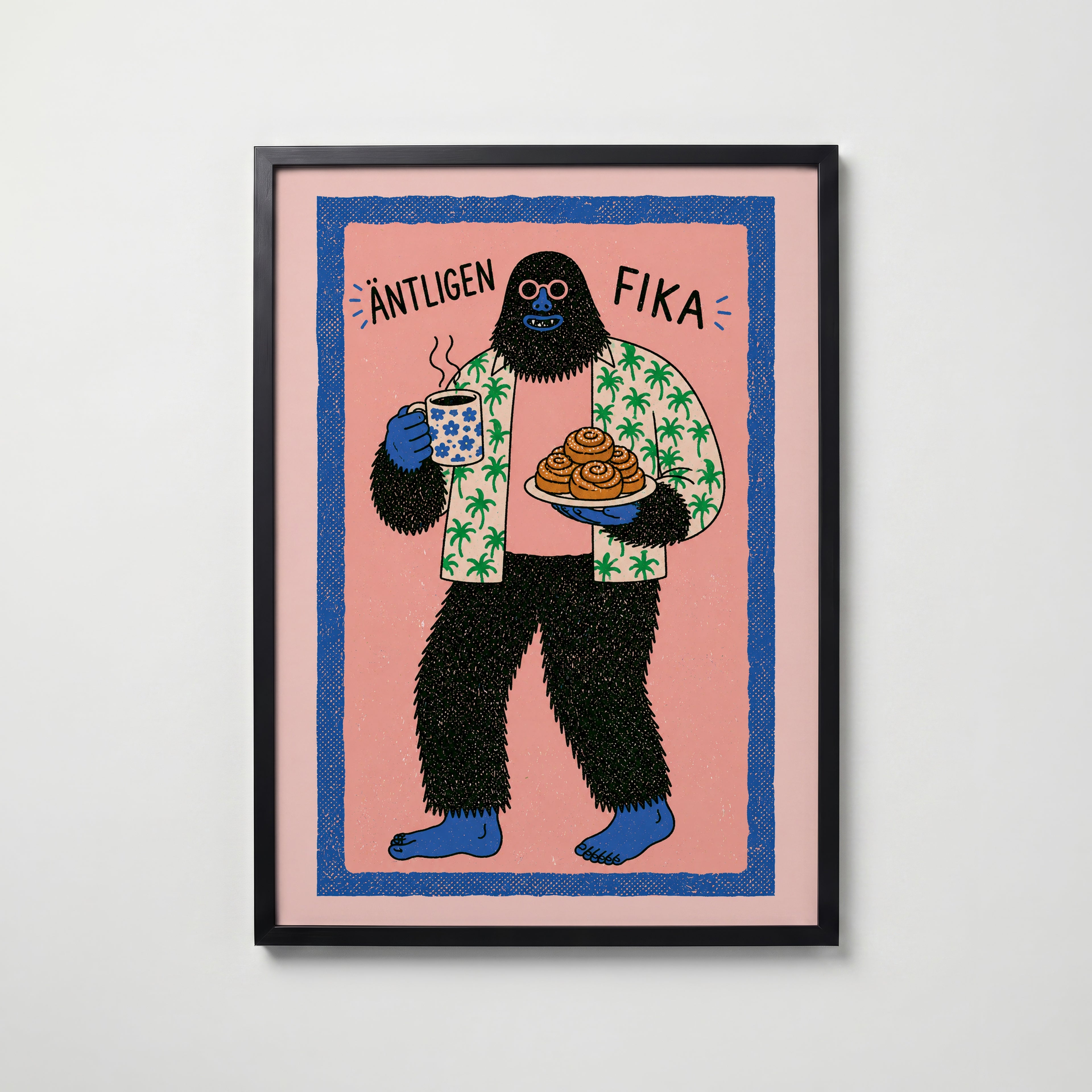Äntligen Fika Poster – svart ram