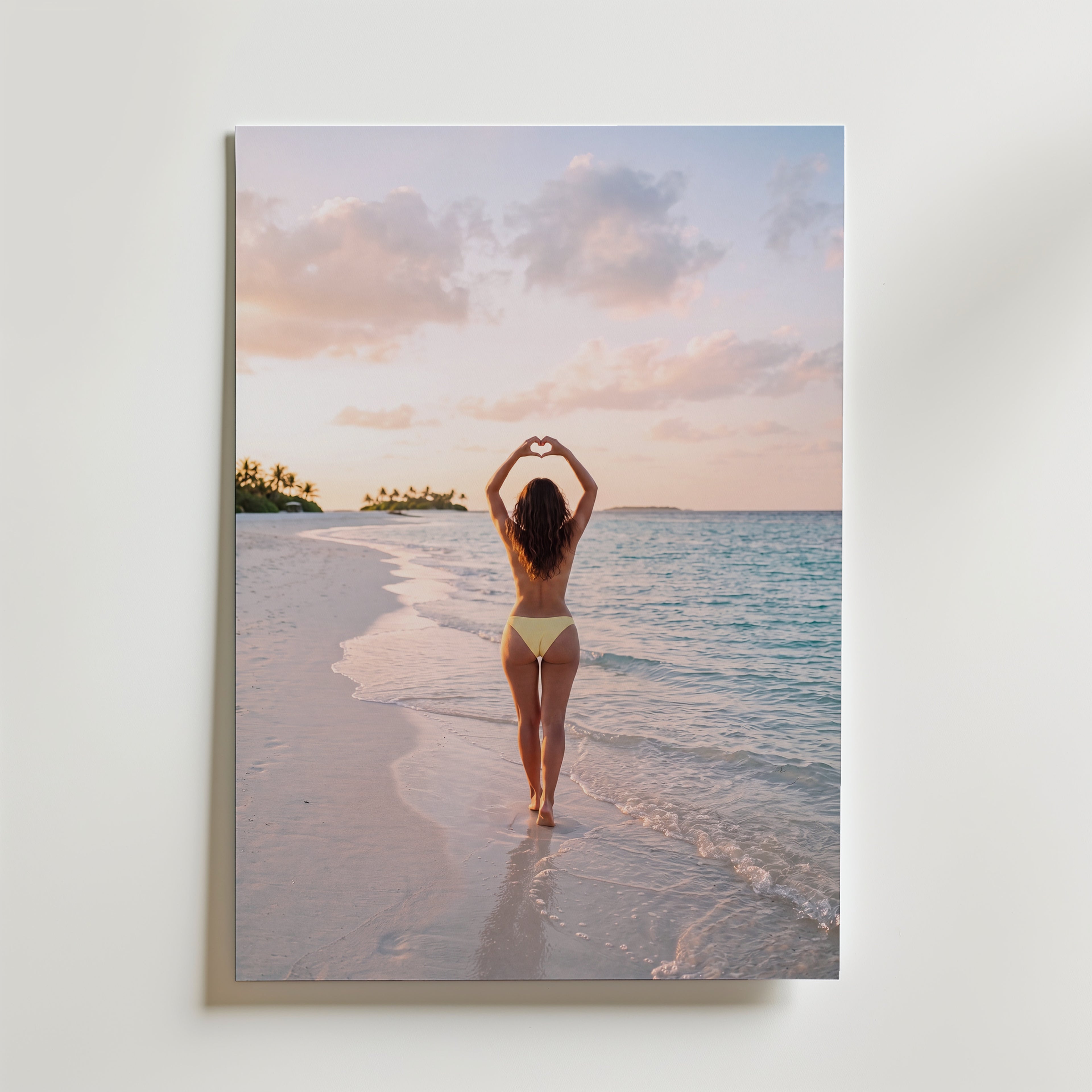 Beach Heart Poster – canvas utan passepartout