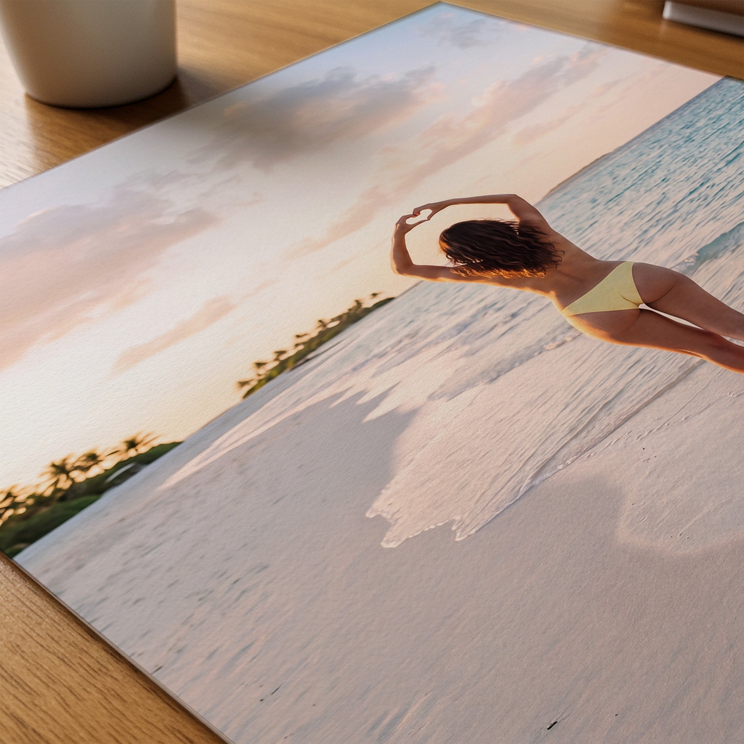 Beach Heart Poster – närbild på papper
