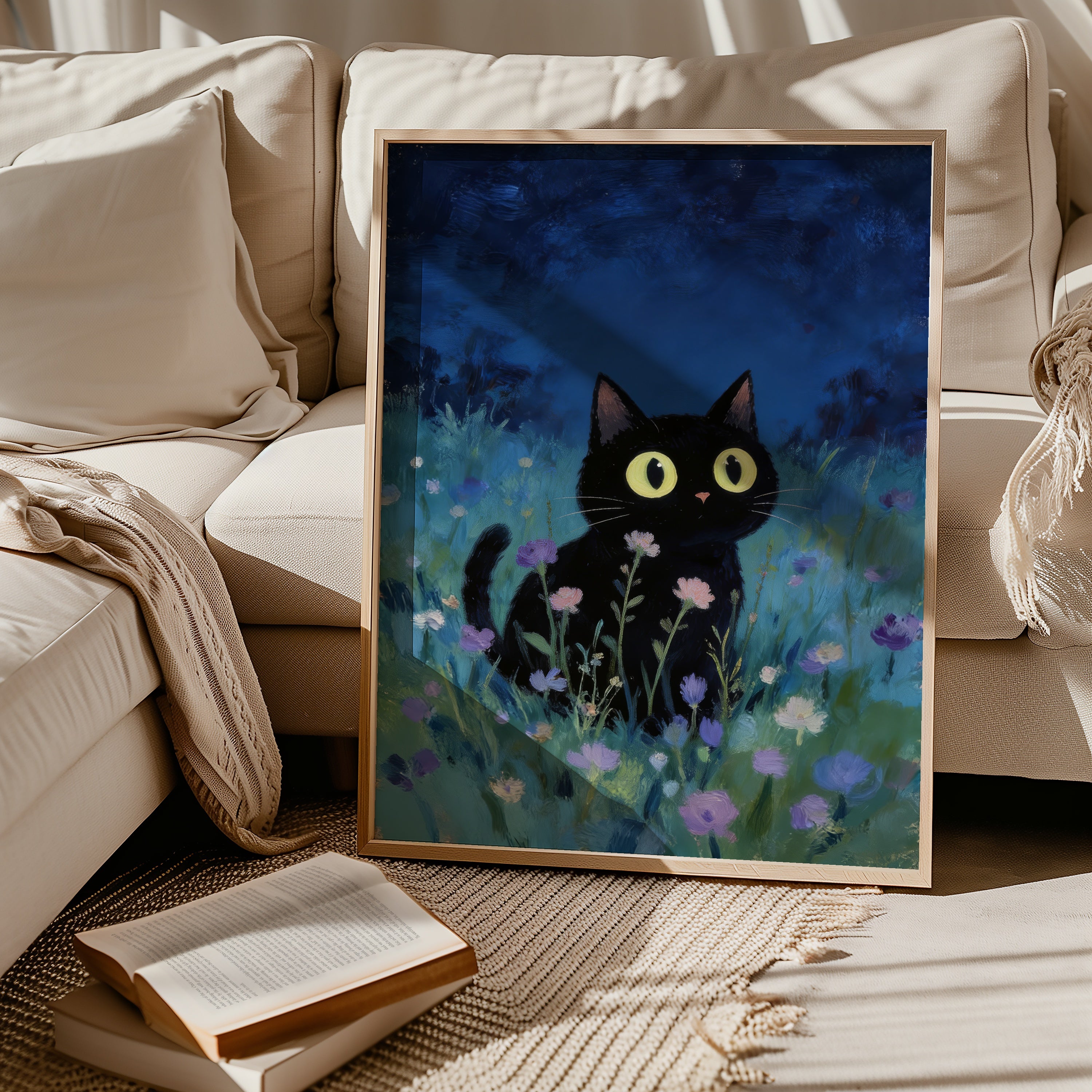 Blue Hour Cat Poster i hem – Bozetto
