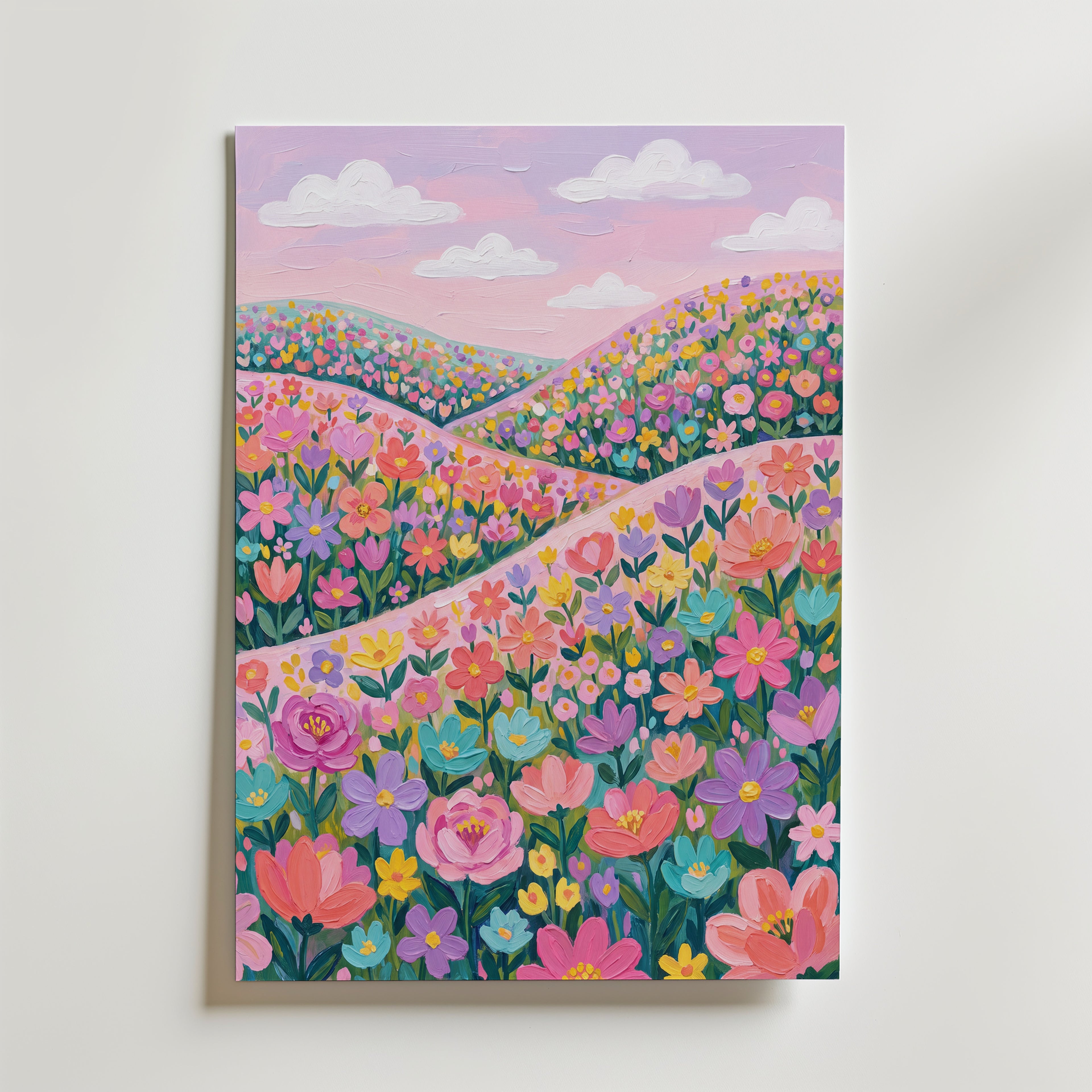 Blooming Hills Poster – canvas utan passepartout