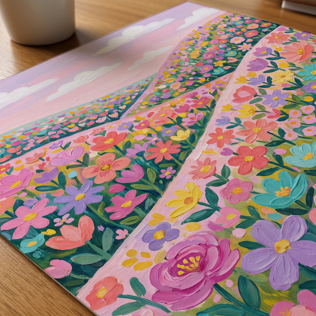 Blooming Hills Poster – närbild på papper