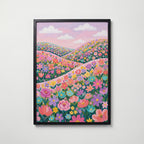 Blooming Hills Poster – svart ram