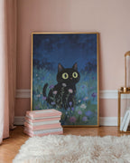 Blue Hour Cat poster på vägg utan passepartout – Bozetto affisch för hemmet