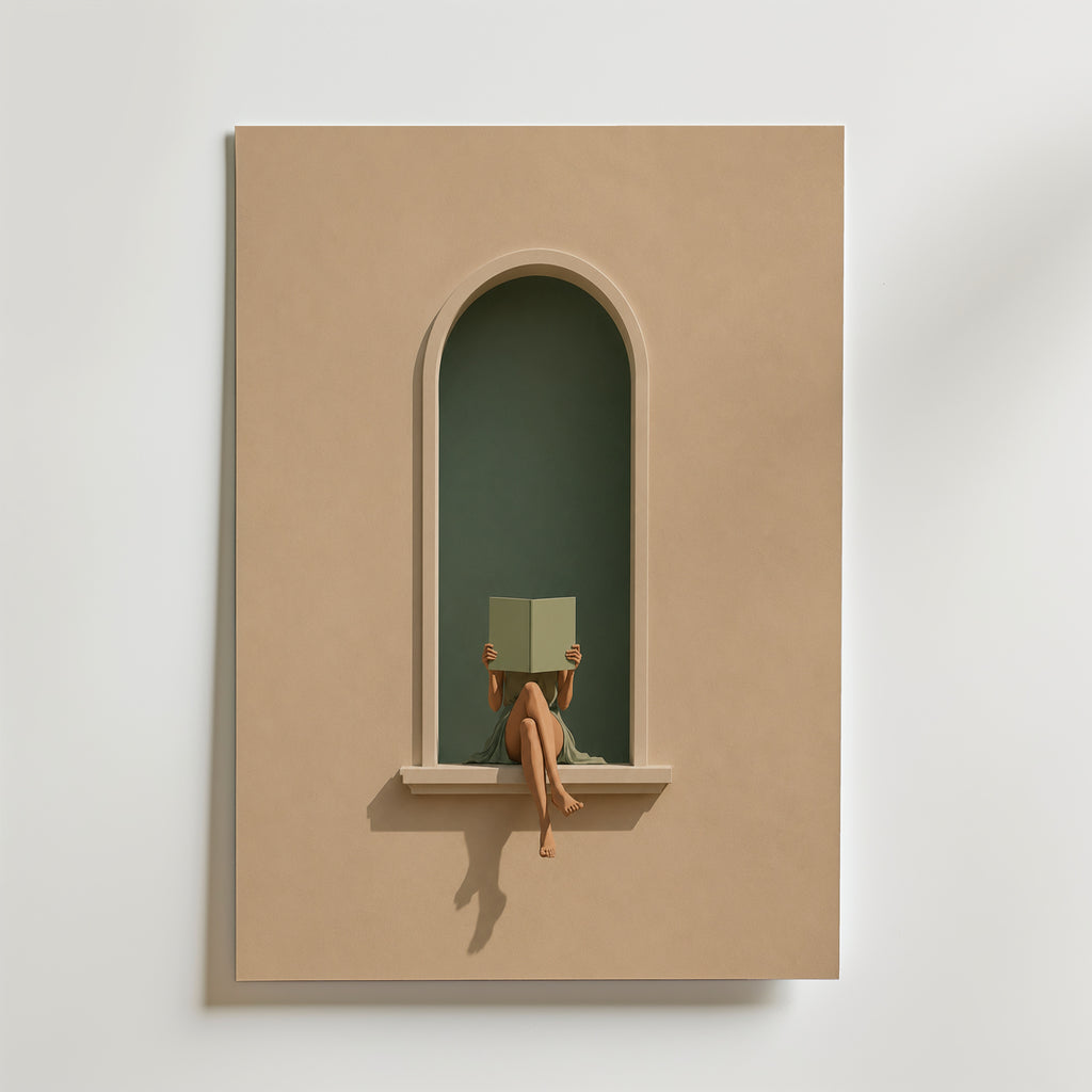 Elegant Book Reader Poster – canvas utan passepartout