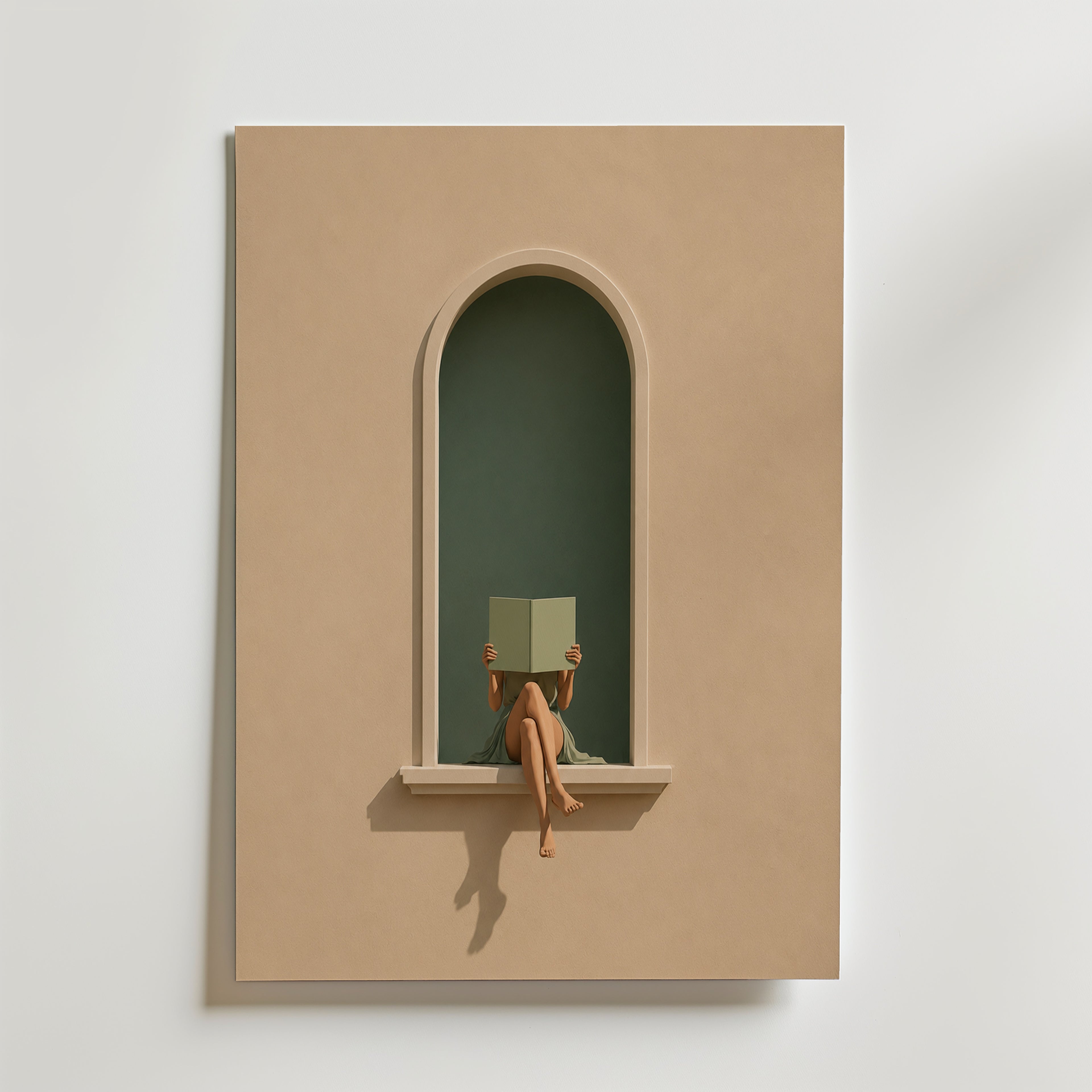 Elegant Book Reader Poster – canvas utan passepartout