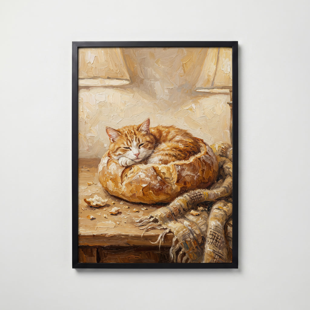 Bread Cat Poster – svart ram