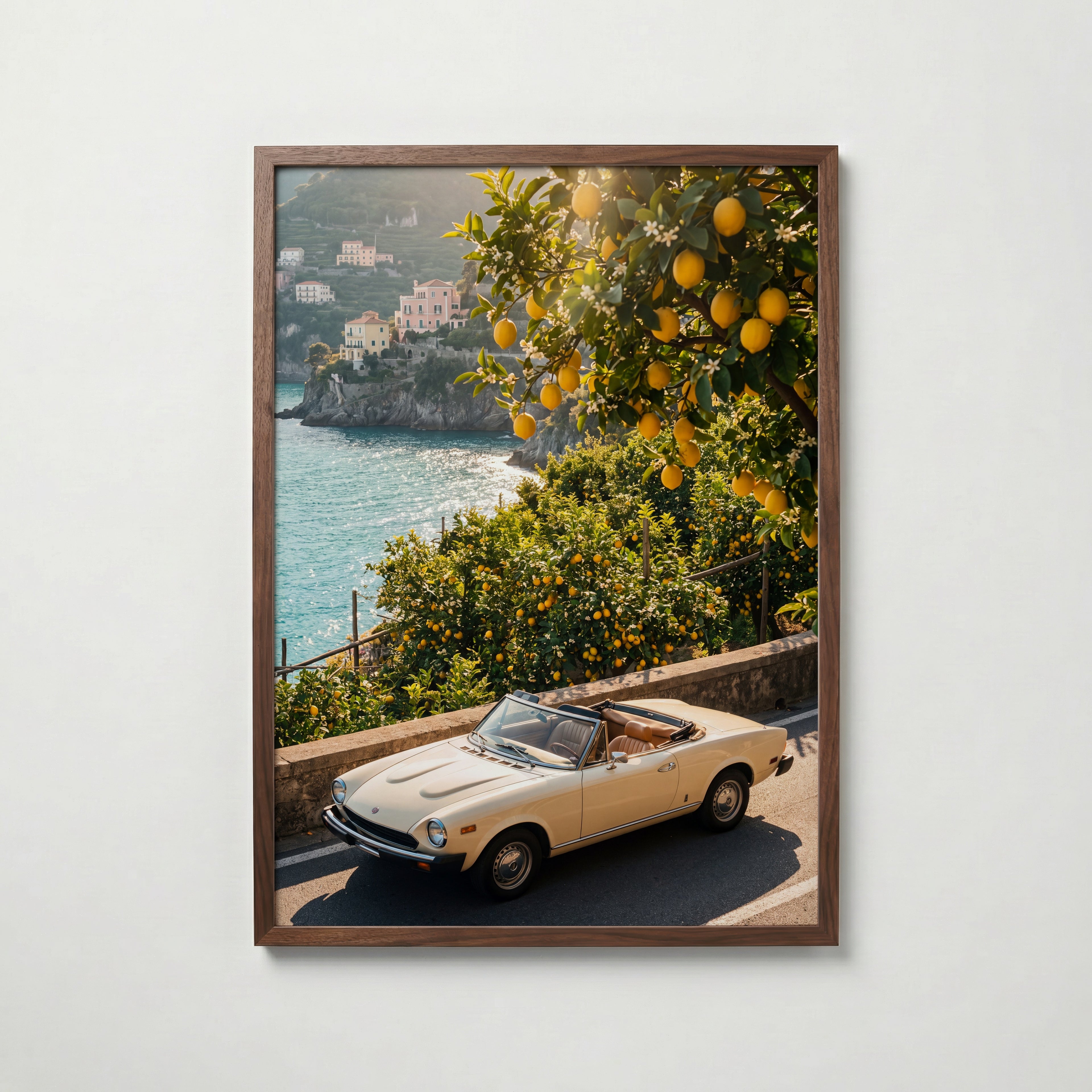 Cabriolet vid Citronlunden Poster – valnötsram