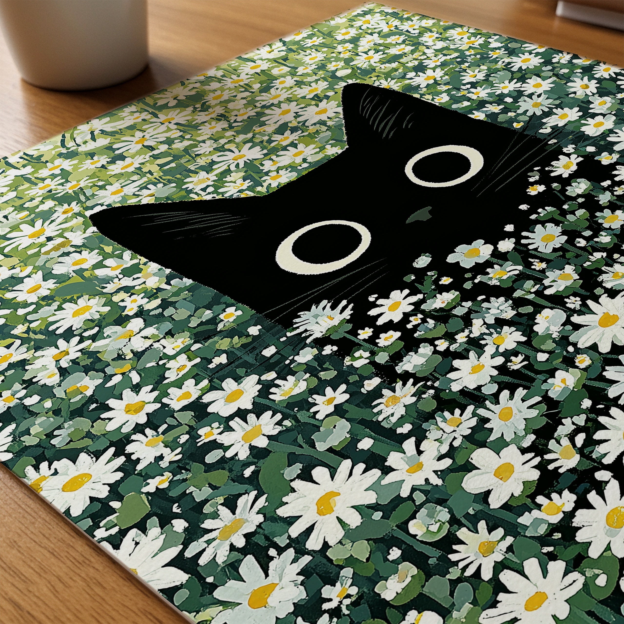 Cat in Green Grass Poster på skrivbord - Bozetto