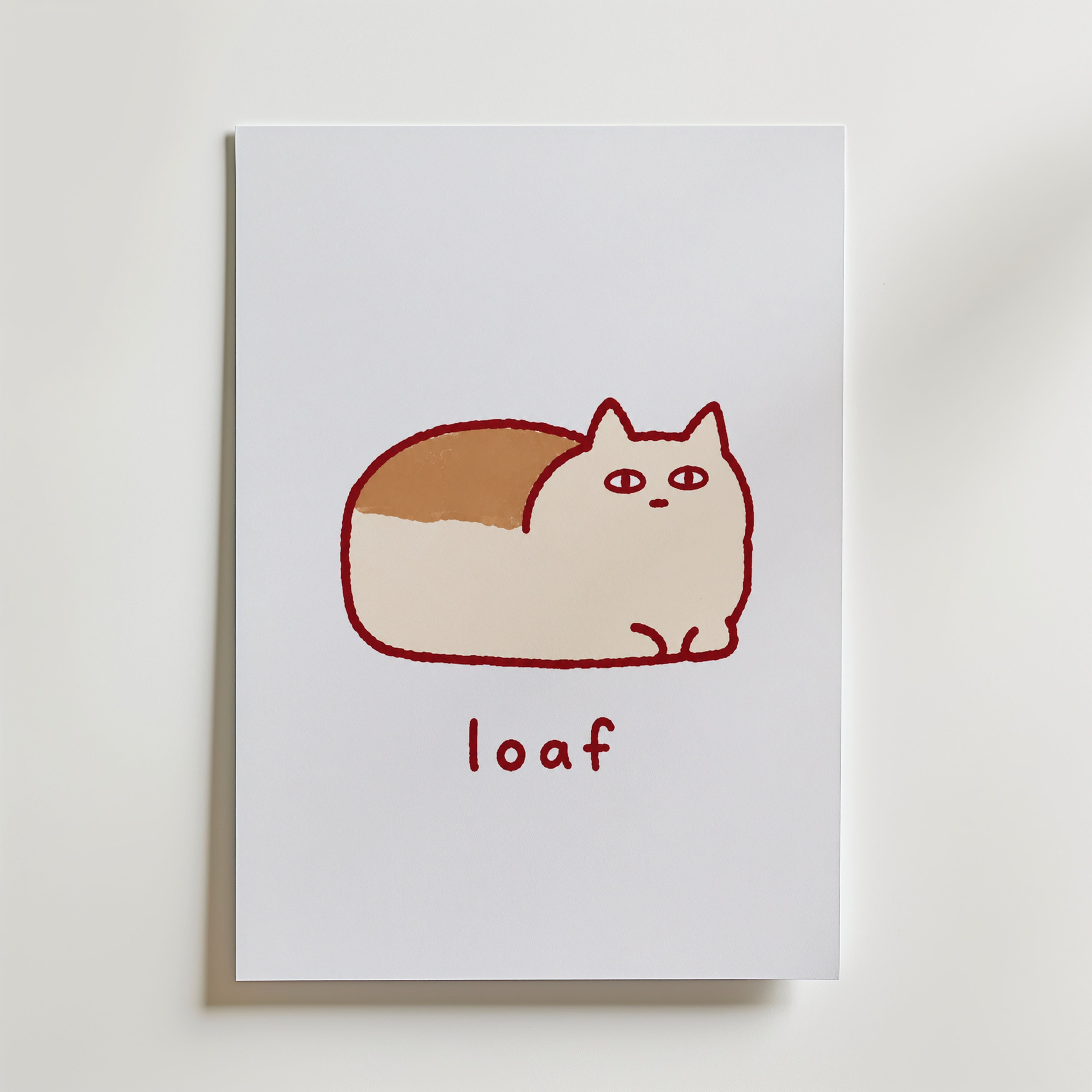Cat Loaf Poster – canvas utan passepartout