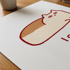 Cat Loaf Poster – närbild på papper