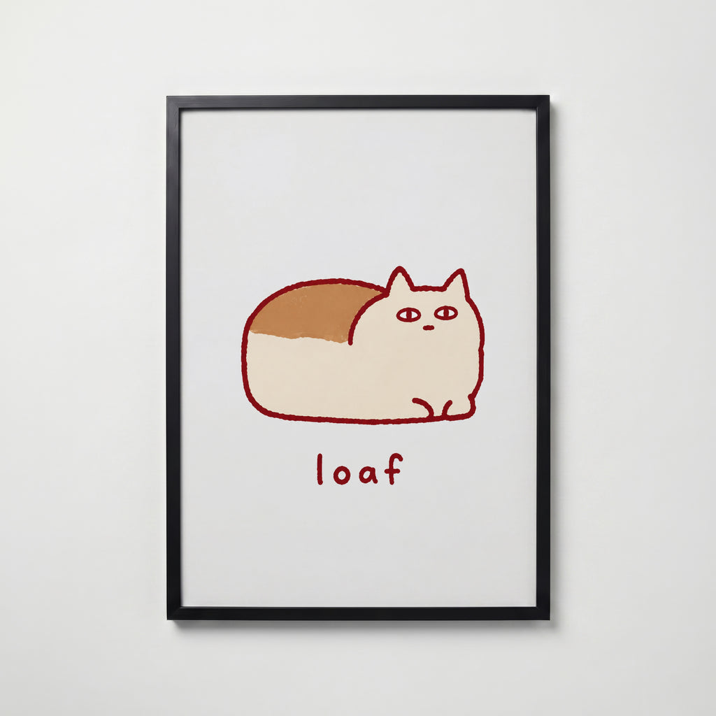 Cat Loaf Poster – svart ram