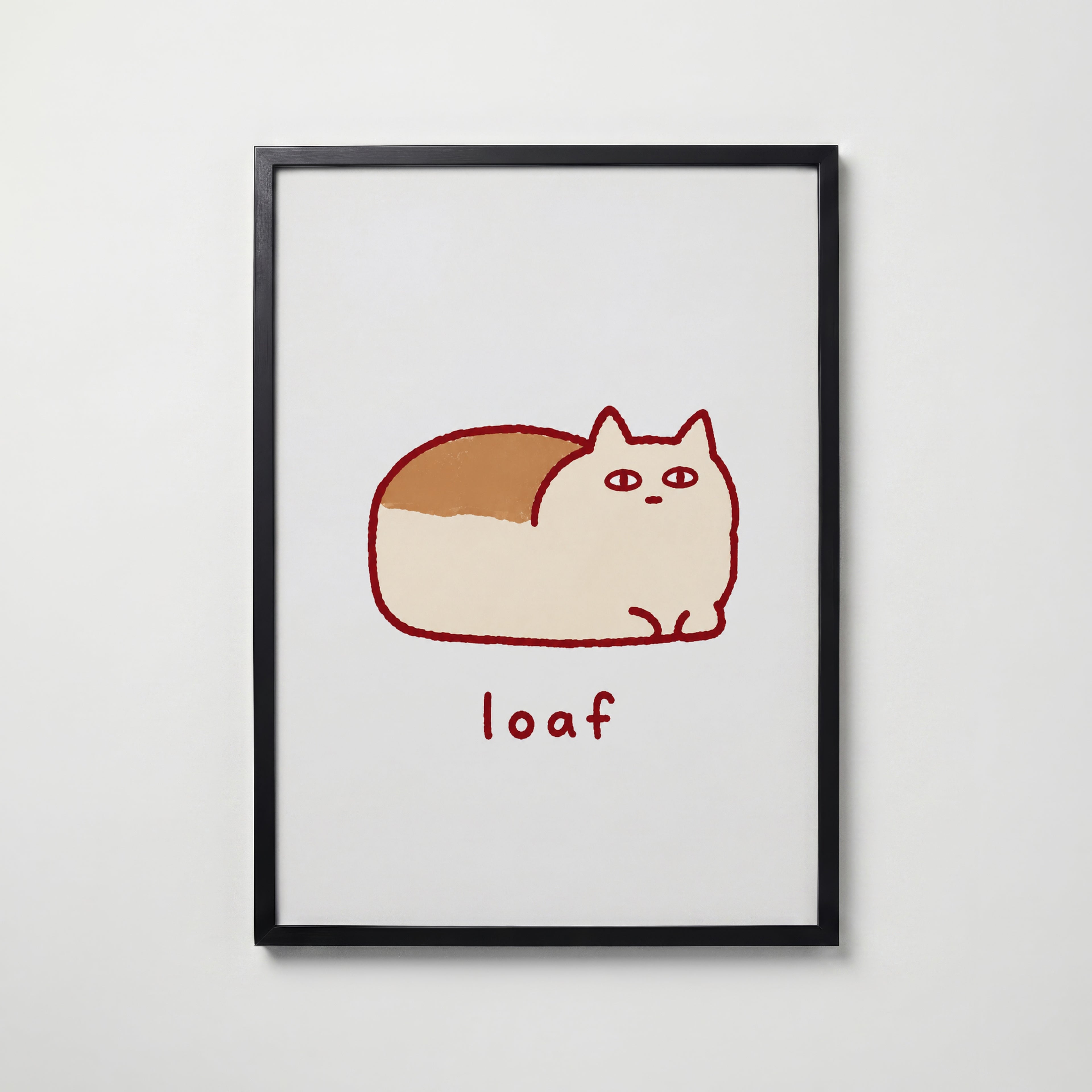 Cat Loaf Poster – svart ram