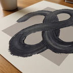 Charcoal Infinity Poster – närbild på papper