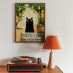 Cat in Lemon Garden Poster i hem – Bozetto