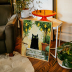 Cat in Lemon Garden Poster i inrett rum – Bozetto