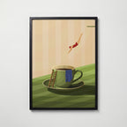 Coffee Dive Poster – svart ram