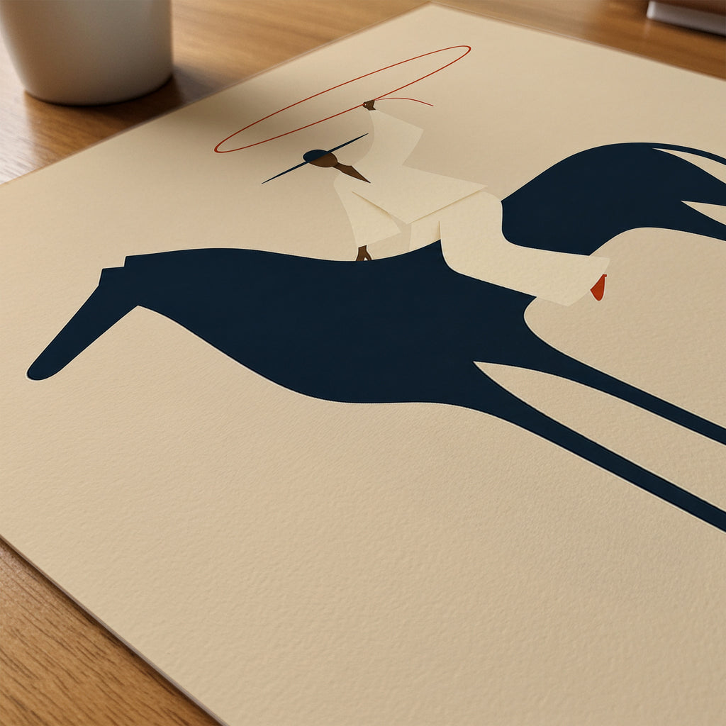 Minimalistic Cowboy Poster – närbild på papper