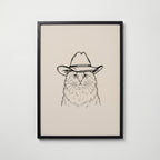 Cowboy Cat Poster – svart ram