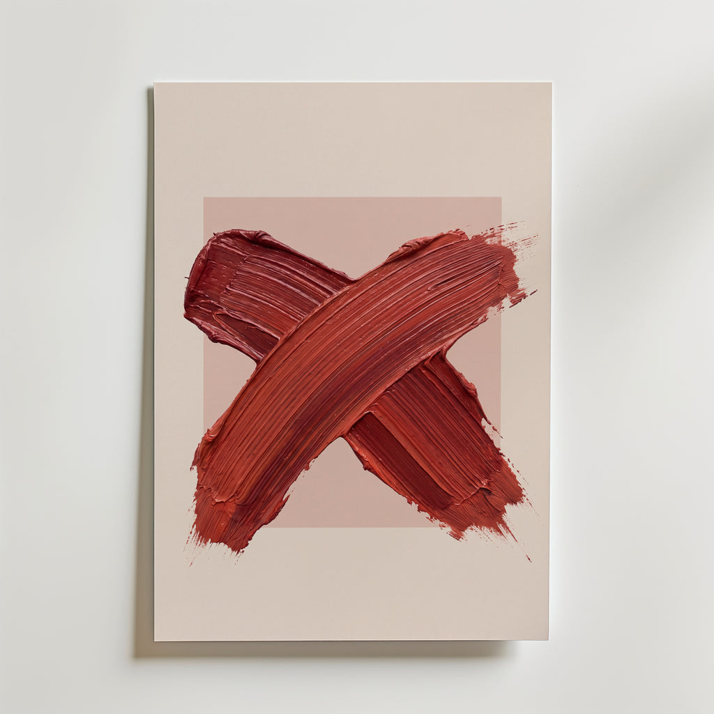 Crimson Cross Poster – canvas utan passepartout