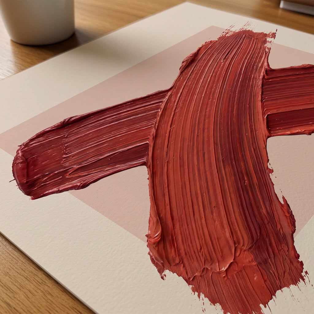 Crimson Cross Poster – närbild på papper