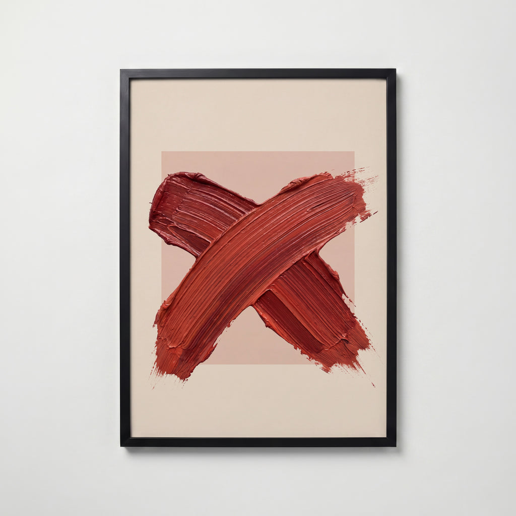 Crimson Cross Poster – svart ram
