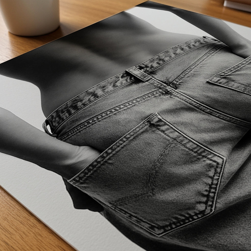 Denim Muse Poster – närbild på papper