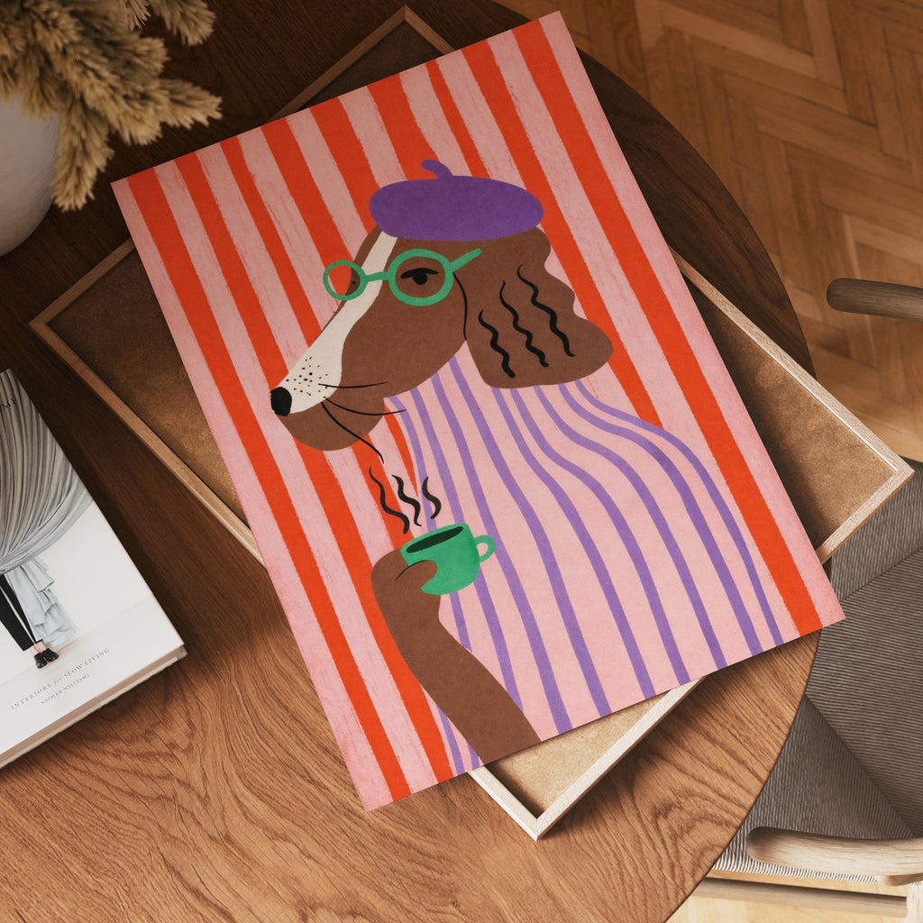 Parisian Morning Dog Poster