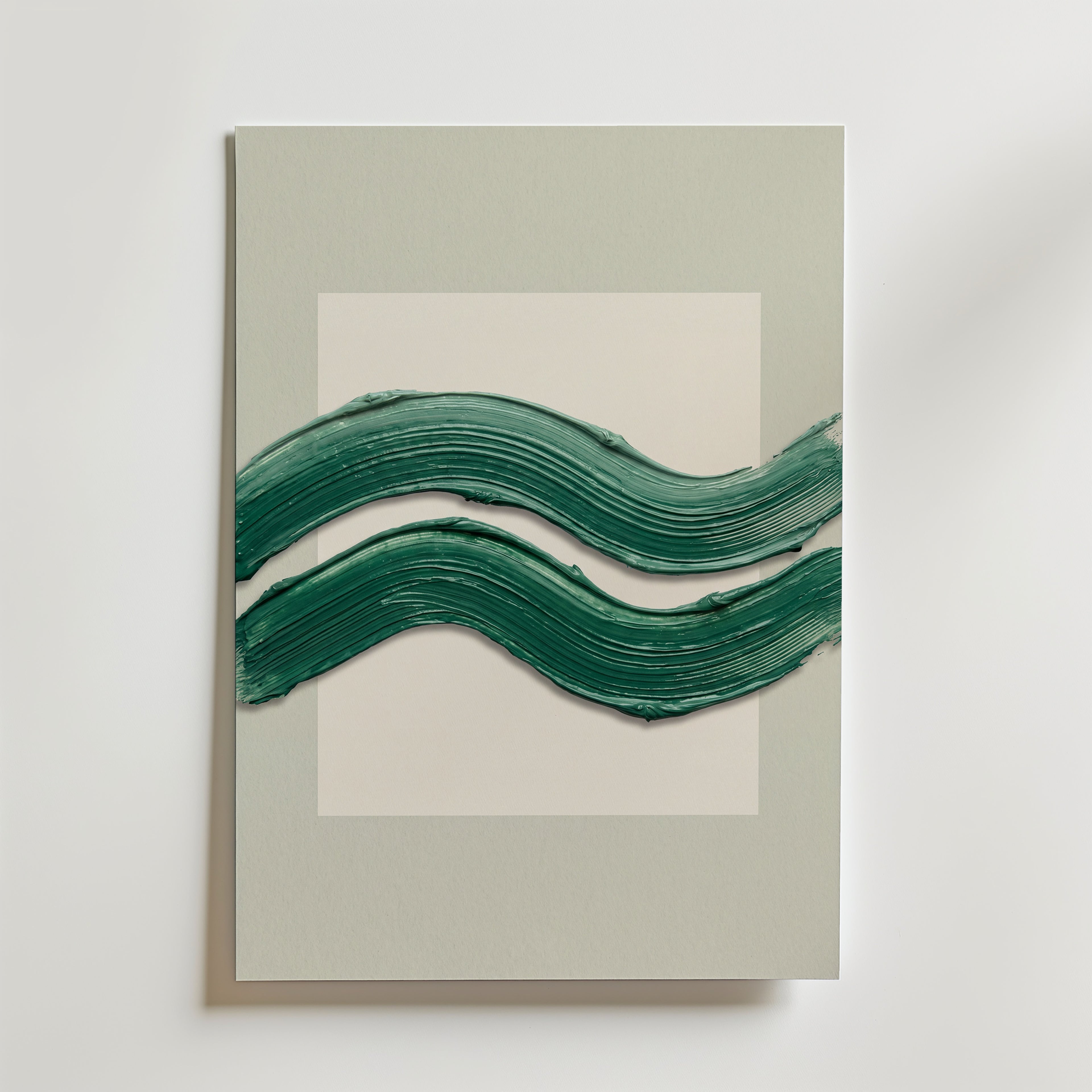 Emerald Waves Poster – canvas utan passepartout