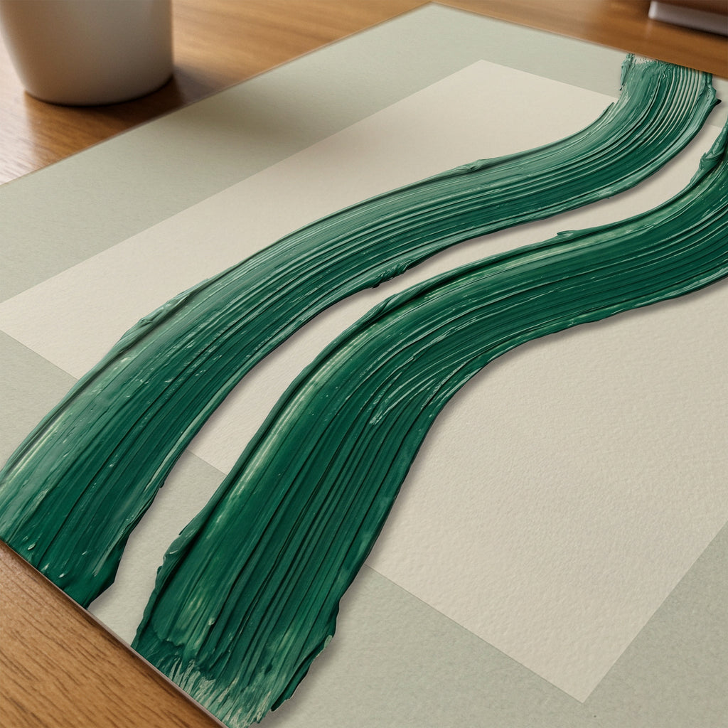 Emerald Waves Poster – närbild på papper
