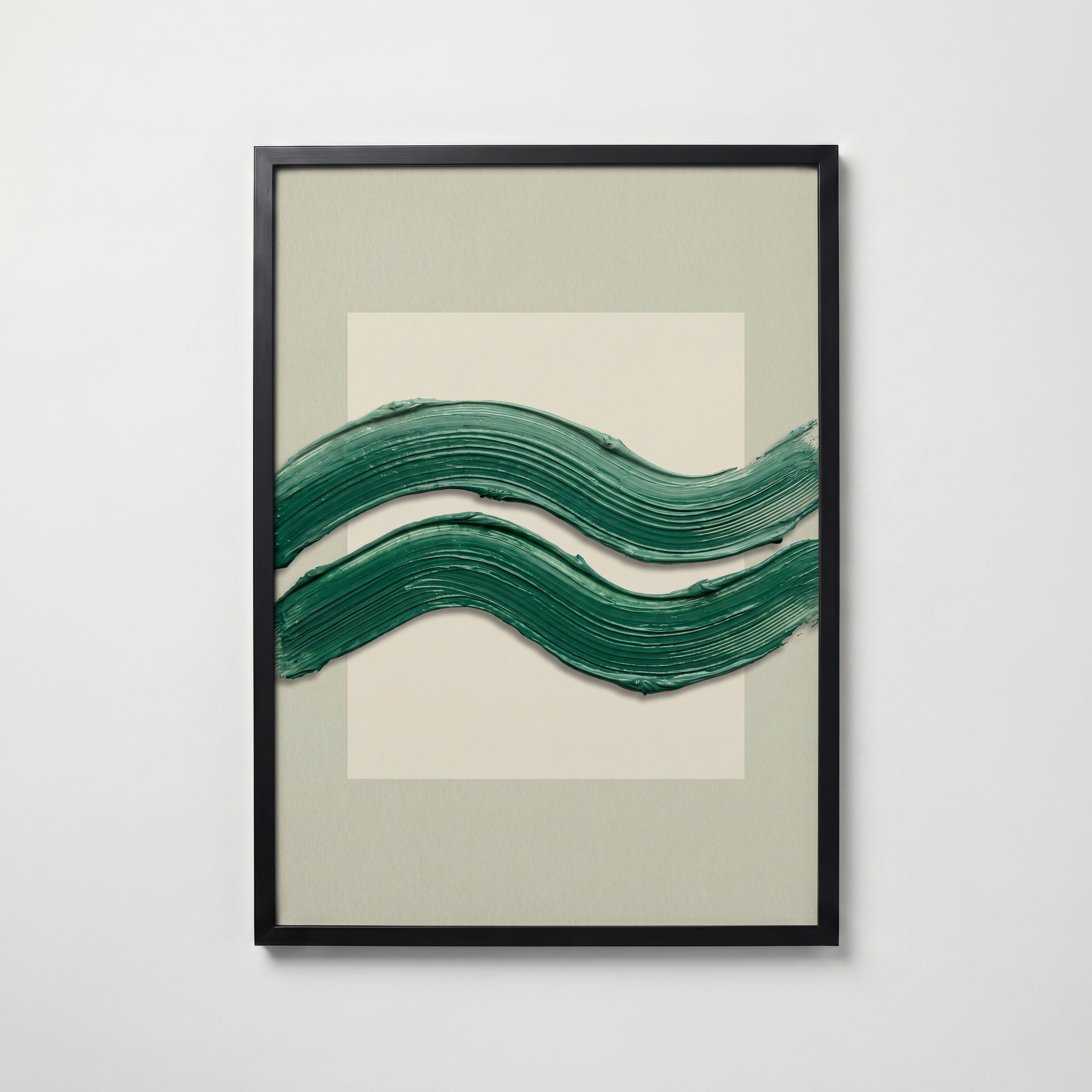 Emerald Waves Poster – svart ram