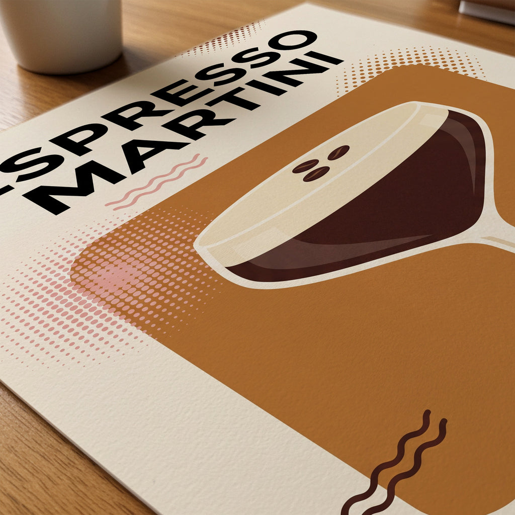 Espresso Martini Poster – närbild på papper