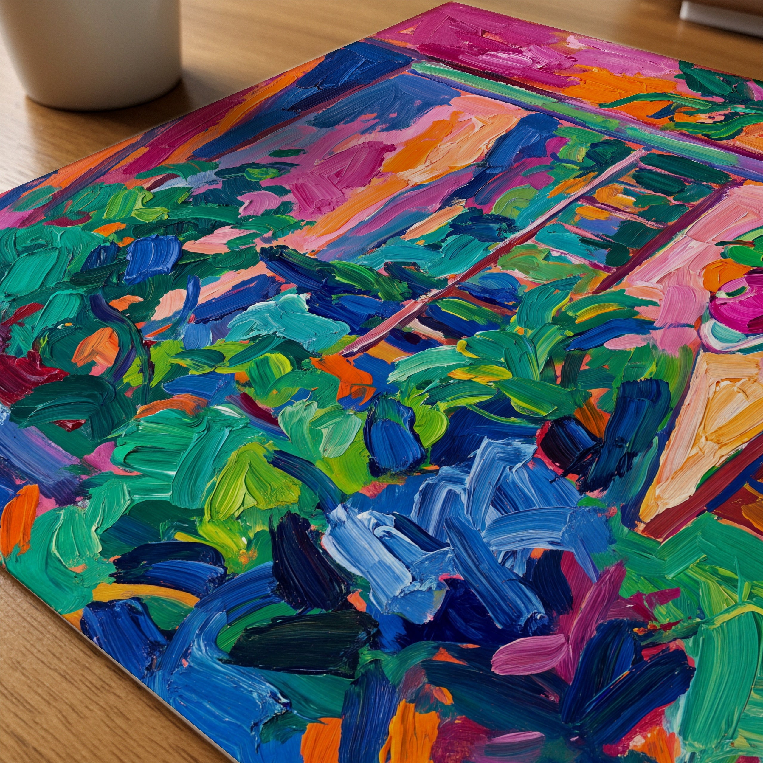 Fauvist Garden Poster – närbild på papper