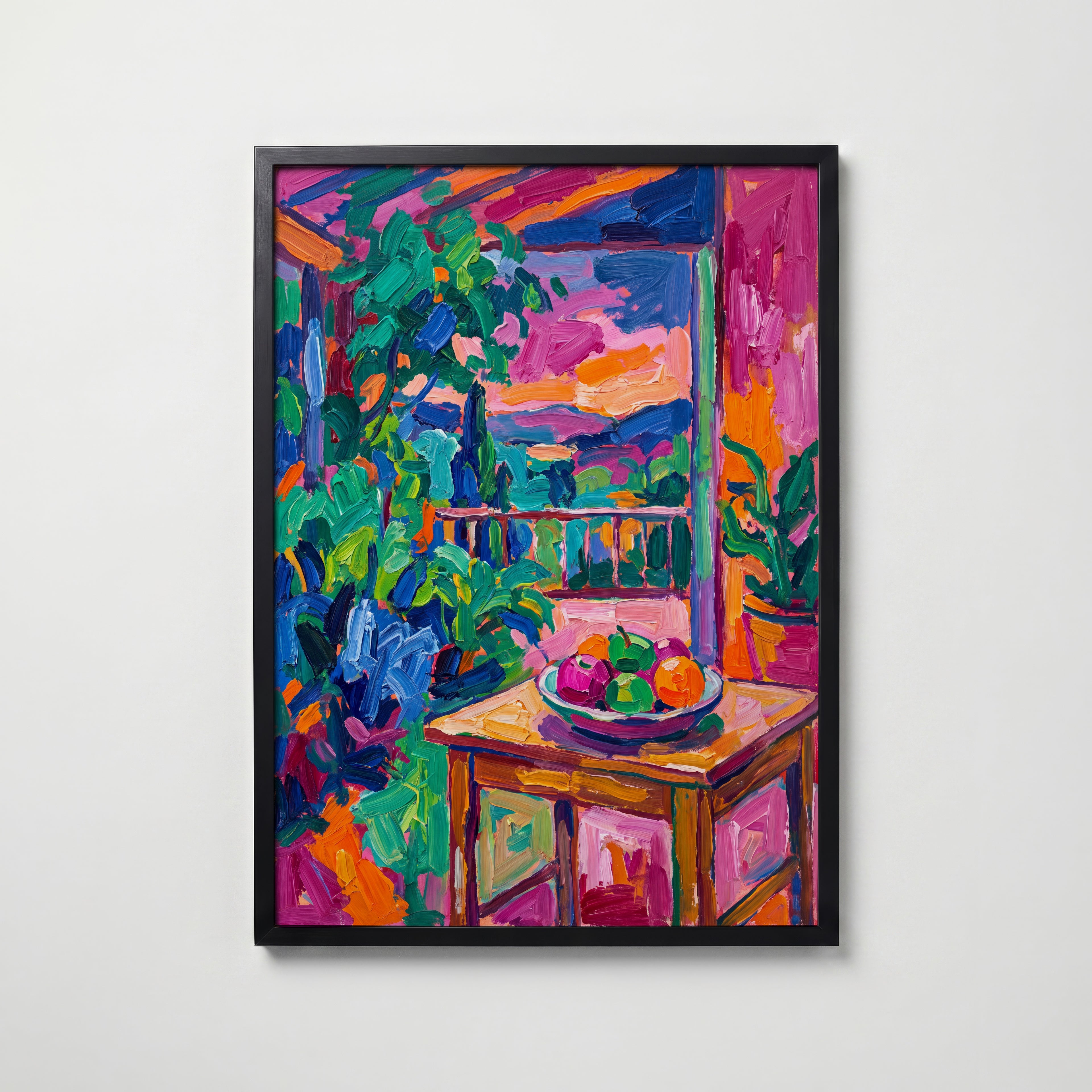 Fauvist Garden Poster – svart ram
