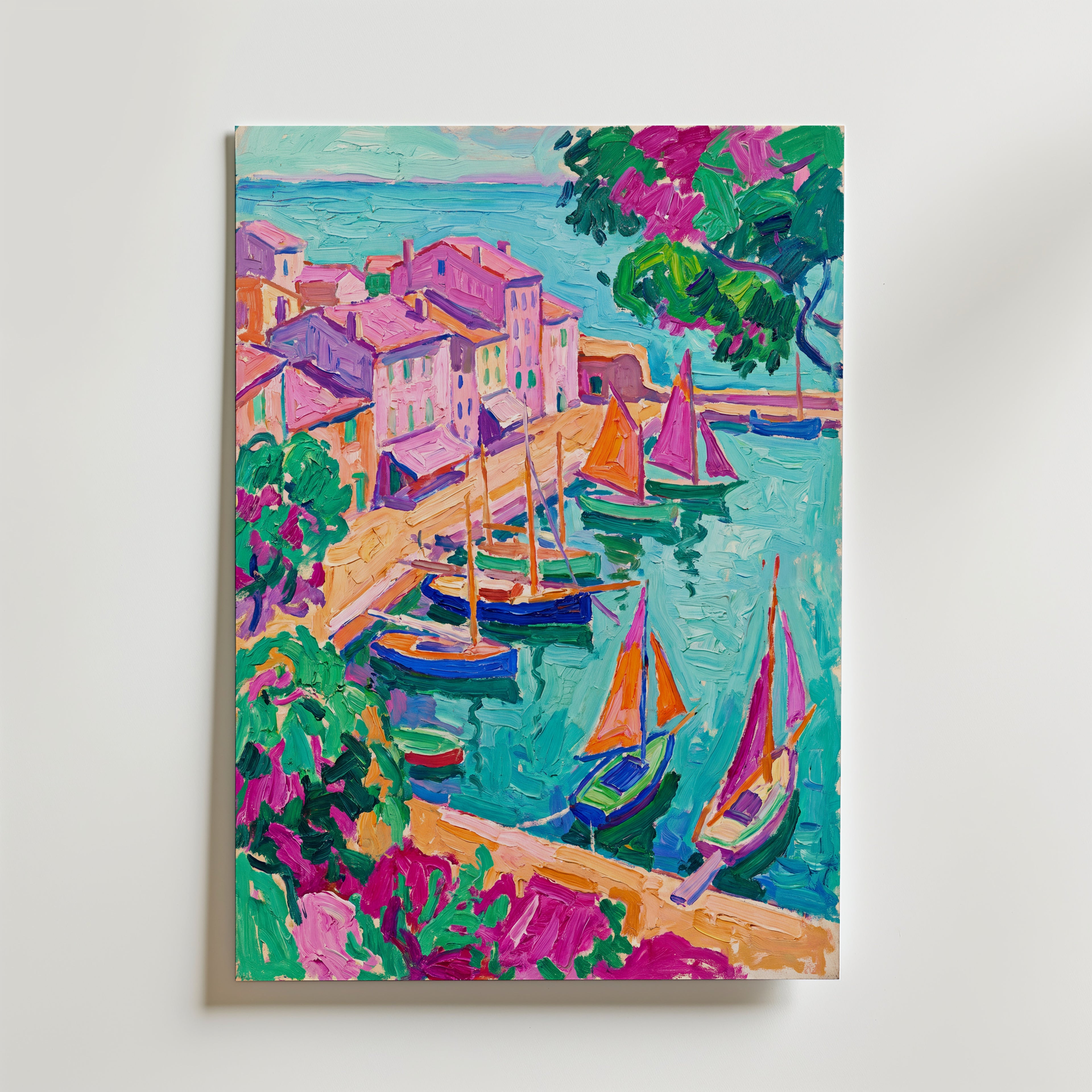 Fauvist Harbour Poster – canvas utan passepartout